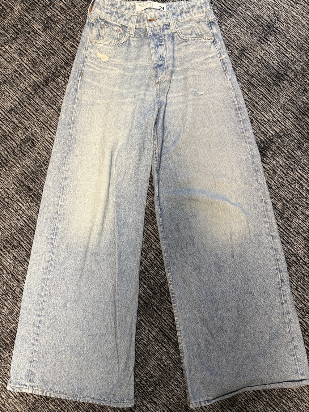 rag & bone Light Blue Wide-Leg Jeans sweatpant Jean Miramar Sophie color MEADOW